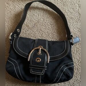 Coach Soho Y2K Black Signature C Canvas and Leather EUC with Dustbag